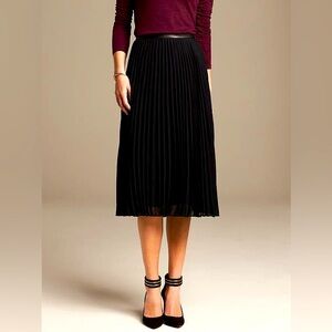Banana Republic Black Pleated Midi Skirt